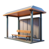 serene abstract Modern Bus Stop Shelter Side View Cutout authentic png