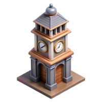wonderful minimalist Modern Clock Tower High Angle View Isolated detailed png