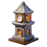 dramatic traditional Modern Clock Tower with Detailed Clock Face Transparent high quality png
