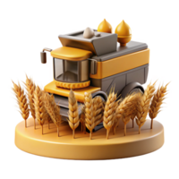 serene abstract Modern Combine Harvesting Wheat Cutout png