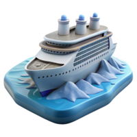 extraordinary classic Modern Cruise Ship on Open Water Isolated Element authentic png