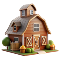 beautiful abstract Modern Farmhouse with Barn Cutout Image authentic png