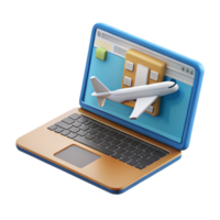 magnificent classic Modern Laptop Showing Flight Booking Website Transparent Background authentic png