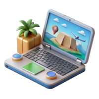 extraordinary abstract Modern Laptop Showing Travel Website Isolated high resolution png