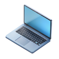 beautiful vintage Modern Laptop with Blank Screen Top View Transparent Background authentic png