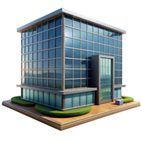 serene rustic Modern Office Building with Glass Facade Cutout professional png