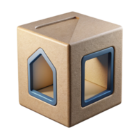 wonderful rustic Modern Packaging Box with Die Cut Window Isolated authentic png