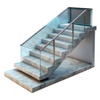 elegant creative Modern Staircase with Glass Railing Transparent Background premium png