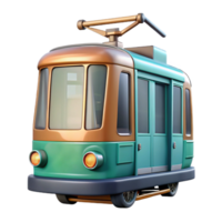 serene vintage Modern Tram Front View Red Cutout original png