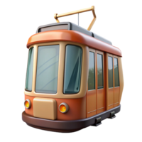 stunning rustic Modern Tram Front View Red Cutout original png