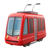 serene classic Modern Tram Front View Red Cutout high resolution png