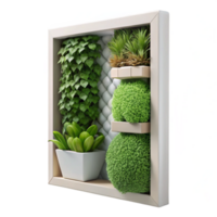 elegant vintage Modern Vertical Garden Design White Frame authentic png