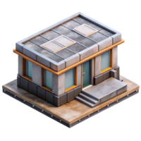 dramatic rustic Modular Building Unit Isometric View Cutout premium png