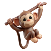 magnificent artistic Monkey Hanging From Branch Isolated Image high quality png