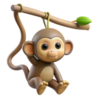 impressive modern Monkey Hanging From Branch Isolated Image authentic png