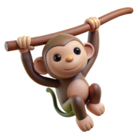 stunning rustic Monkey Hanging From Branch Isolated Image high resolution png