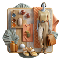 magnificent artistic Mood Board with Fashion Images Transparent Background high resolution png
