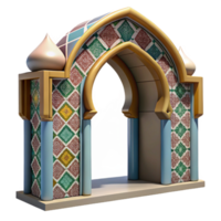 magnificent artistic Moroccan Archway with Colorful Tiles Cutout detailed png