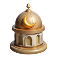 impressive minimalist Mosque Dome with Crescent Moon Cutout on Transparent Background authentic png