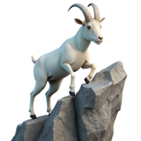 dramatic creative Mountain Goat Climbing Cliff Transparent Background high resolution png