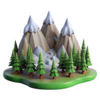 magnificent rustic Mountain Landscape with Pine Trees Cutout authentic png
