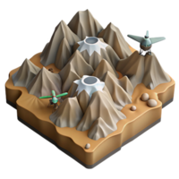 magnificent abstract Mountainous Terrain Aerial View with Drone high quality png