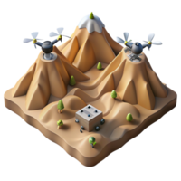wonderful minimalist Mountainous Terrain Aerial View with Drone authentic png