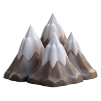 impressive minimalist Mountain Range with Snow-capped Peaks Isolated Element png