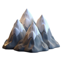 magnificent artistic Mountain Range with Snow-capped Peaks Isolated Element high resolution png