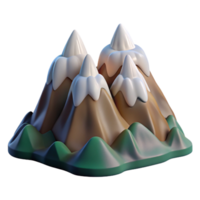 magnificent contemporary Mountain Range with Snow-capped Peaks Isolated Element high resolution png