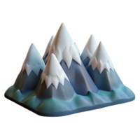 serene contemporary Mountain Range with Snow-capped Peaks Isolated Element authentic png