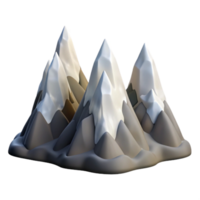 impressive minimalist Mountain Range with Snow-capped Peaks Isolated Element original png