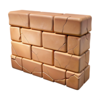 beautiful modern Mud Brick Wall with Cracks Texture Transparent Background high quality png