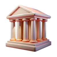 impressive abstract Museum Building with Columns Cutout Element original png