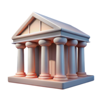 magnificent rustic Museum Building with Columns Cutout Element genuine png