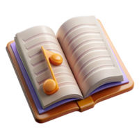 impressive abstract Music Book Open Page Isolated Element Transparent Background high quality png