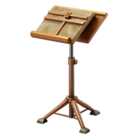 beautiful classic Music Stand Adjustable Height with Base Isolated Cutout Transparent Background high resolution png