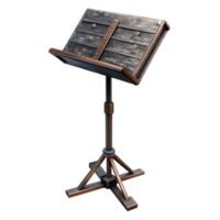 elegant artistic Music Stand Black Metal Isolated Element Transparent Background authentic png