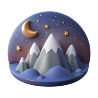 stunning minimalist Night Photography of Starry Sky and Mountains Transparent Background authentic png