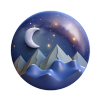 extraordinary minimalist Night Photography of Starry Sky and Mountains Transparent Background original png