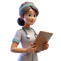 magnificent classic Nurse with Clipboard Side View Transparent Background exclusive png