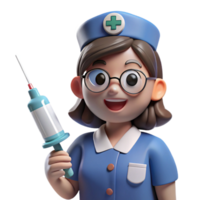 magnificent abstract Nurse with Syringe Side Angle Isolated Element high resolution png