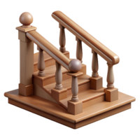 beautiful modern Oak Wood Staircase Railing Transparent Background original png