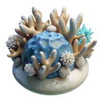 serene abstract Ocean Acidification Coral Bleaching Effect Isolated high quality png