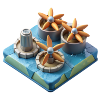 wonderful classic Ocean Current Turbine Array Layout Illustration Isolated professional png