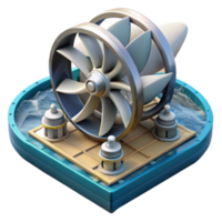 elegant traditional Ocean Current Turbine Array Layout Illustration Isolated detailed png