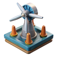 serene vintage Ocean Current Turbine Support Structure with Stable Design authentic png