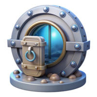 vibrant artistic Ocean Floor Observatory Entrance Hatch Transparent Background with Secure Locking genuine png
