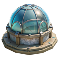 serene abstract Ocean Floor Observatory Dome Front View Transparent Background authentic png