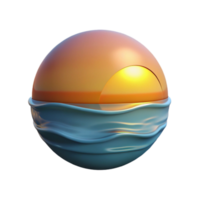 serene artistic Ocean Sunrise Reflection Cutout Isolated high quality png